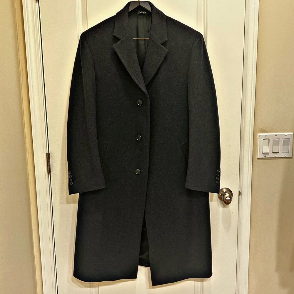 NWOT Jos A Bank 100% Wool Overcoat Black